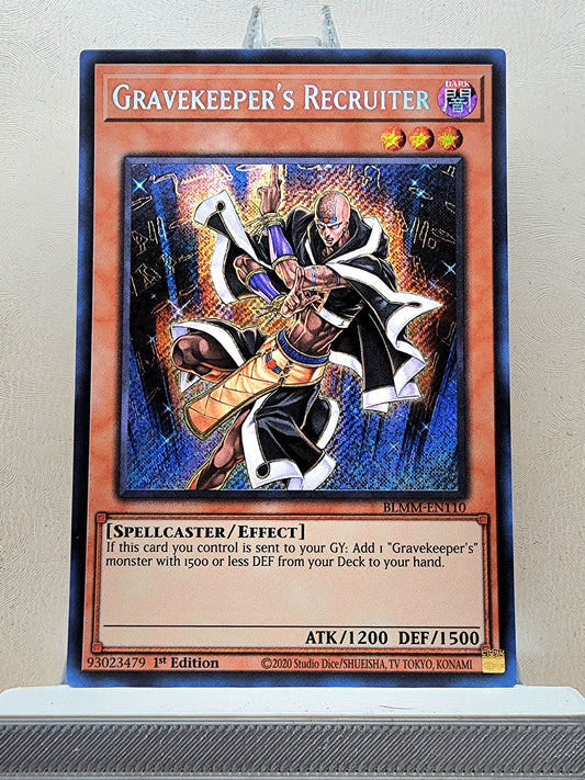 Yugioh! 1x Gravekeeper's Recruiter (BLMM - Secret Rare) 1st Edition