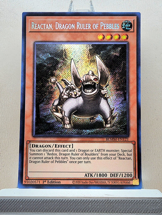 Yugioh! 1x Reactan, Dragon Ruler of Pebbles (BLMM - Secret Rare) 1st Edition