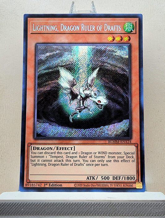 Yugioh! 1x Lightning, Dragon Ruler of Drafts (BLMM - Secret Rare) 1st Edition
