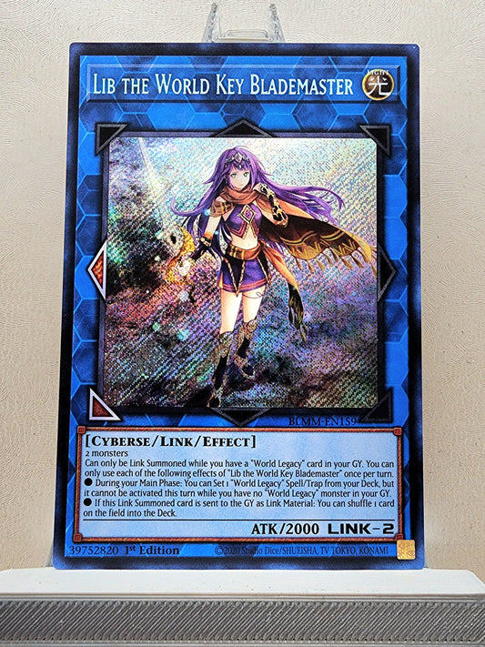 Yugioh! 1x Lib the World Key Blademaster (BLMM - Secret Rare) 1st Edition