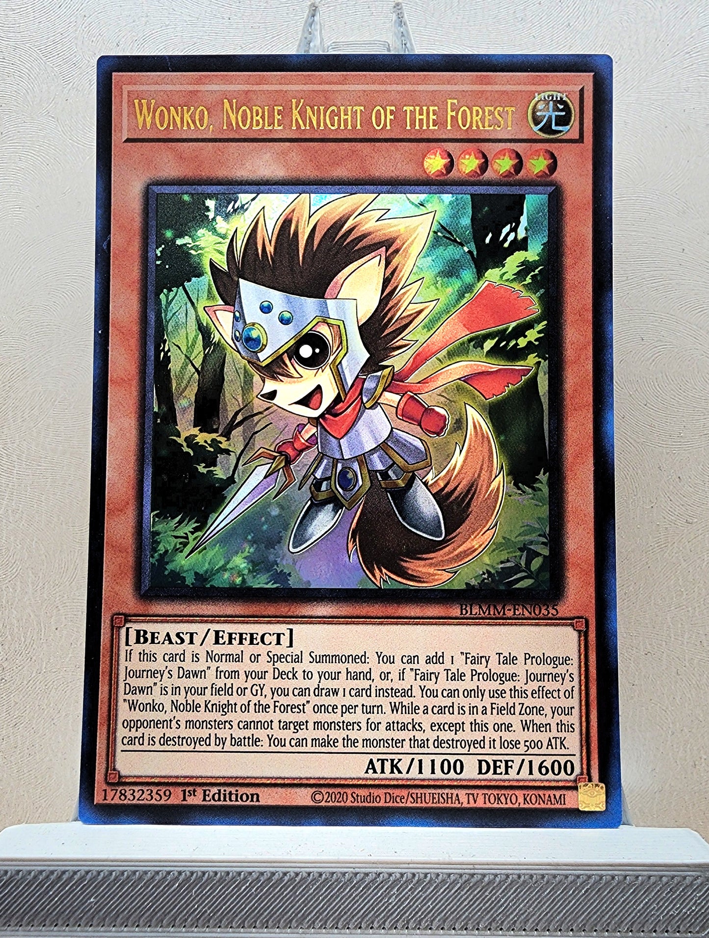 Yugioh! 1x Wonko, Noble Knight of the Forest (BLMM - Ultra Rare) 1st Edition