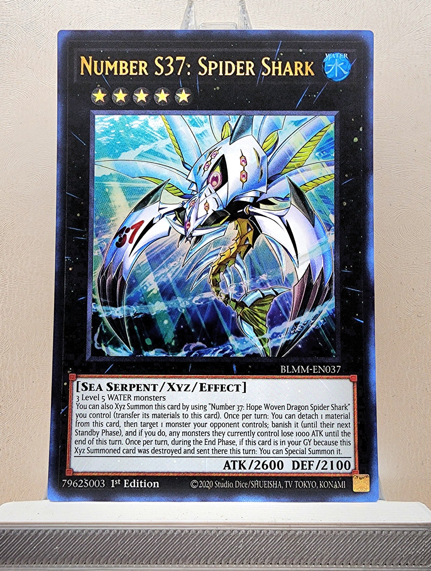 Yugioh! 1x Number S37: Spider Shark (BLMM - Ultra Rare) 1st Edition