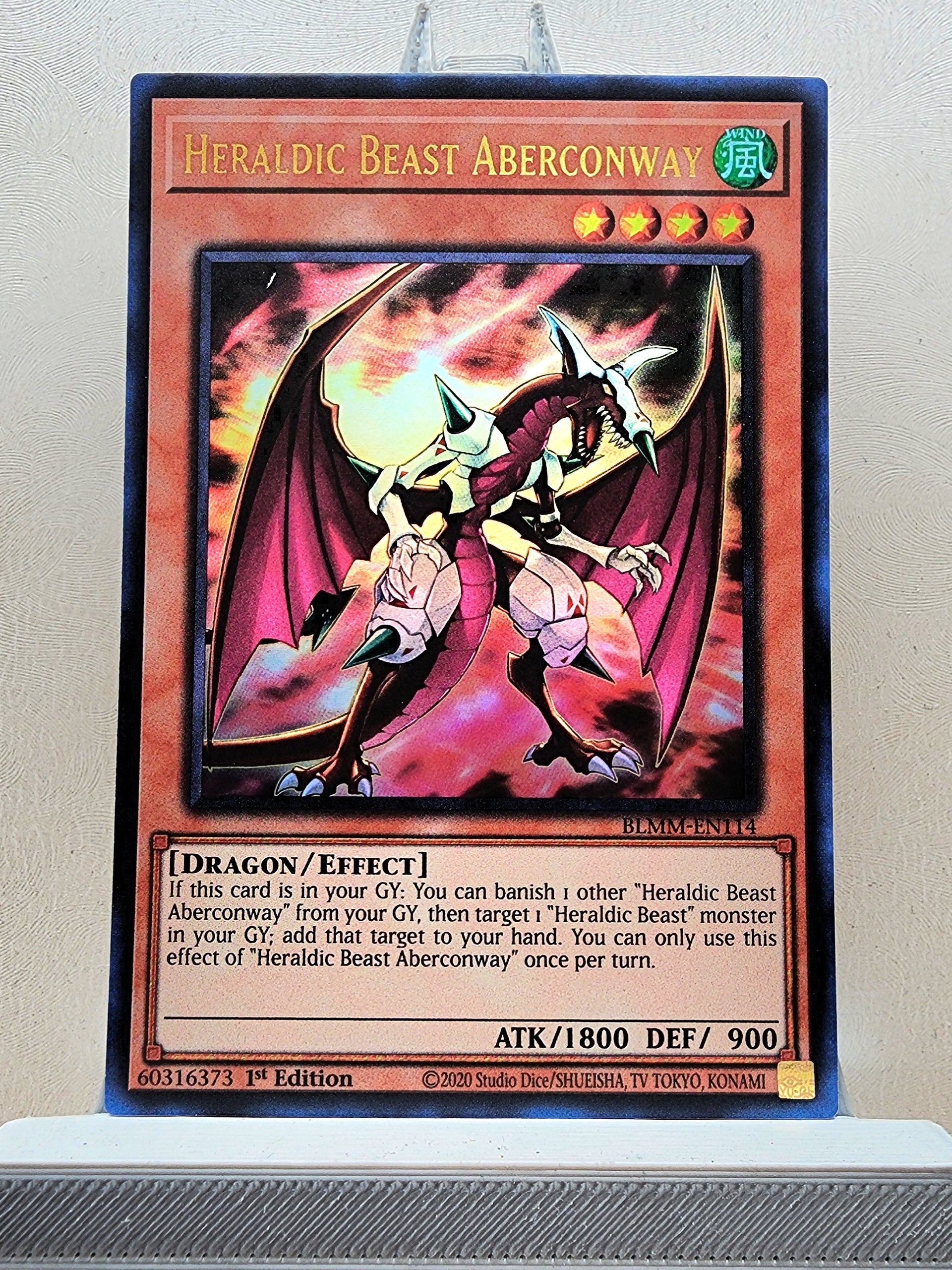 Yugioh! 1x Heraldic Beast Aberconway (BLMM - Ultra Rare) 1st Edition KAWAIII SUSHI Yugioh! 1x Heraldic Beast Aberconway (BLMM - Ultra Rare) 1st Edition KAWAIII SUSHI