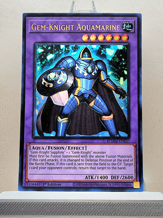 Yugioh! 1x Gem-Knight Aquamarine (BLMM - Ultra Rare) 1st Edition
