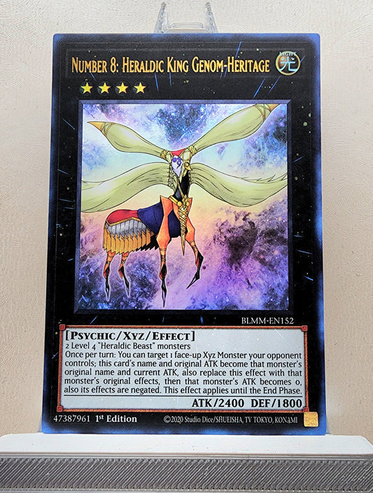 Yugioh! 1x Number 8: Heraldic King Genom-Heritage (BLMM - Ultra Rare) 1st Edition