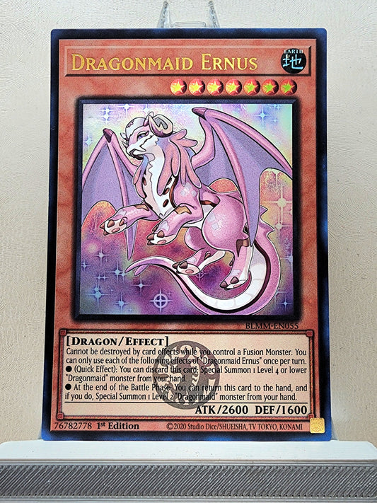 Yugioh! 1x Dragonmaid Ernus (BLMM - Emblazoned Ultra Rare) 1st Edition