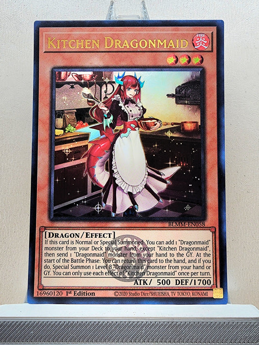 Yugioh! 1x Kitchen Dragonmaid (BLMM - Emblazoned Ultra Rare) 1st Edition
