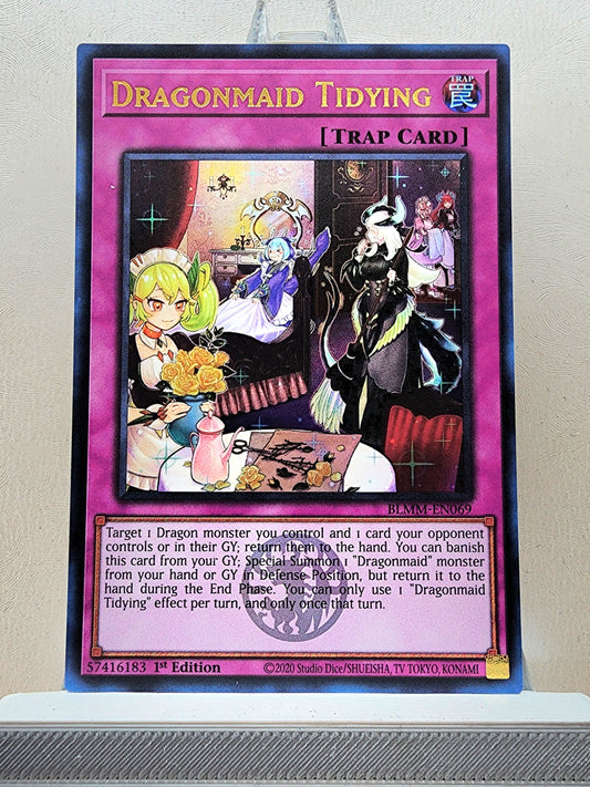 Yugioh! 1x Dragonmaid Tidying (BLMM - Emblazoned Ultra Rare) 1st Edition