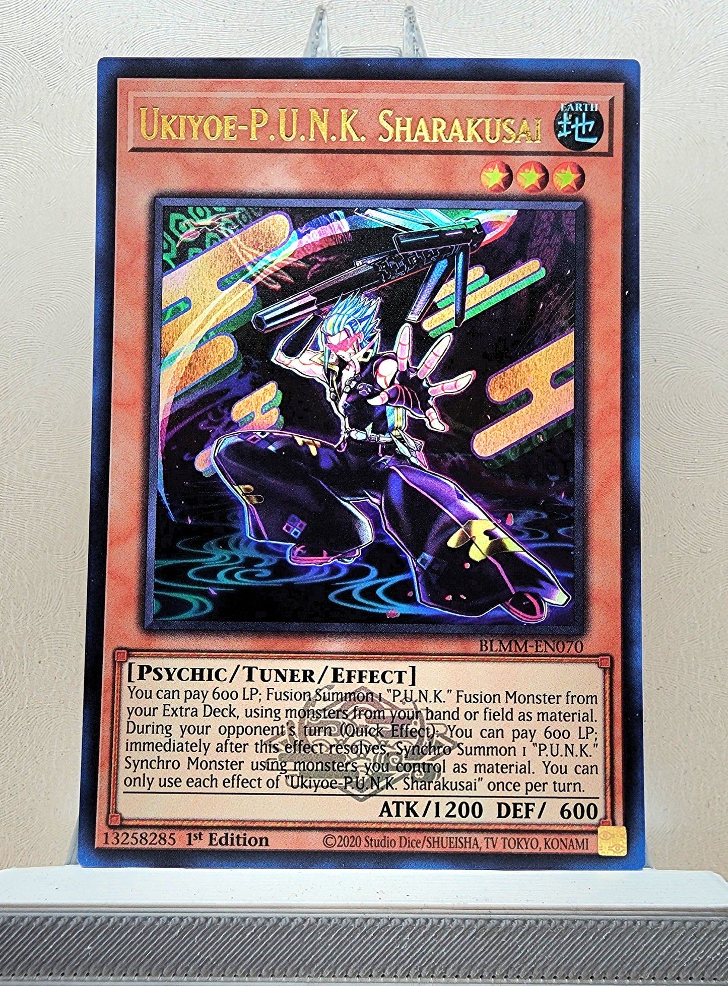 Yugioh! 1x Ukiyoe-P.U.N.K. Sharakusai (BLMM - Emblazoned Ultra Rare) 1st Edition