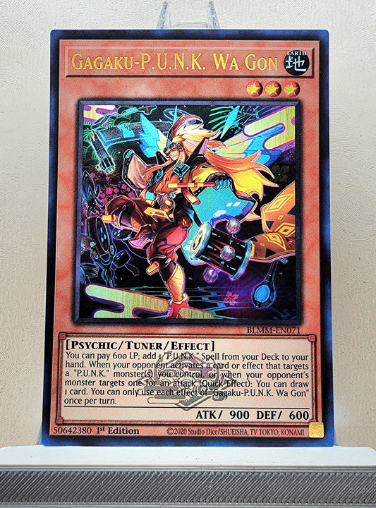 Yugioh! 1x Gagaku-P.U.N.K. Wa Gon (BLMM - Emblazoned Ultra Rare) 1st Edition