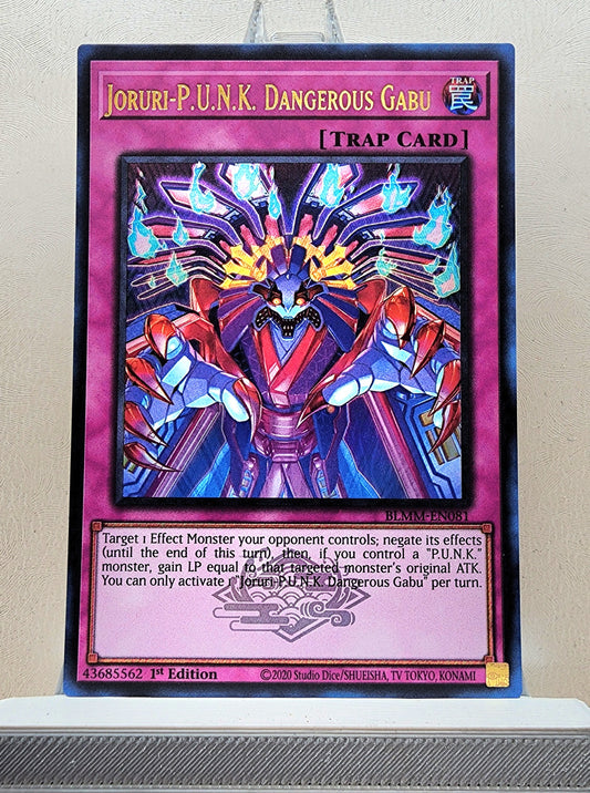Yugioh! 1x Joruri-P.U.N.K. Dangerous Gabu (BLMM - Emblazoned Ultra Rare) 1st Edition