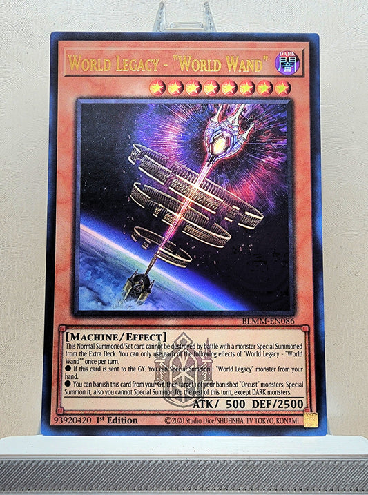 Yugioh! 1x World Legacy - World Wand (BLMM - Emblazoned Ultra Rare) 1st Edition