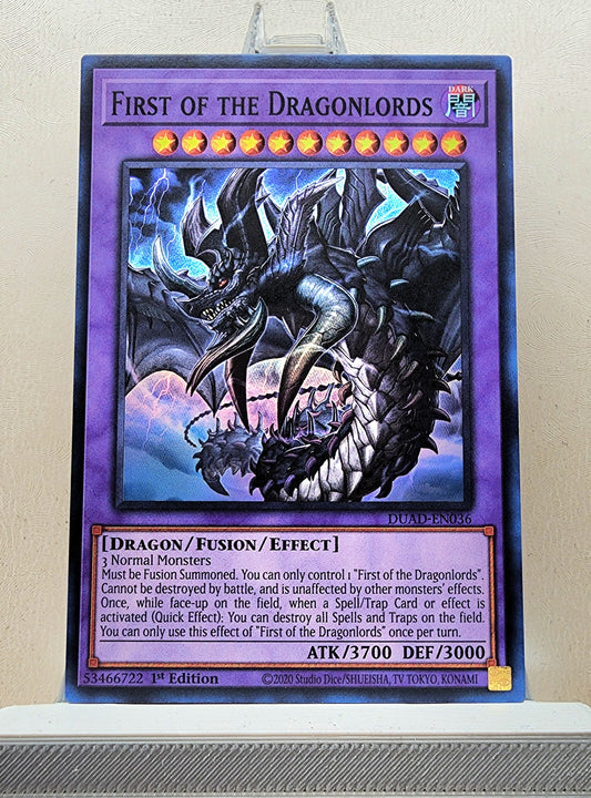 Yugioh! 1x First of the Dragonlords (DUAD - Super Rare) 1st Edition
