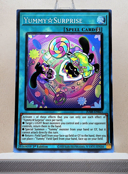 Yugioh! 1x Yummy☆Surprise (JUSH - Super Rare) 1st Edition