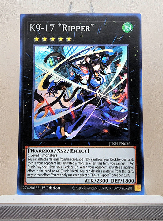 Yugioh! 1x K9-17 "Ripper" (JUSH - Super Rare) 1st Edition