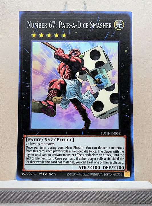 Yugioh! 1x Number 67: Pair-a-Dice Smasher (JUSH - Super Rare) 1st Edition