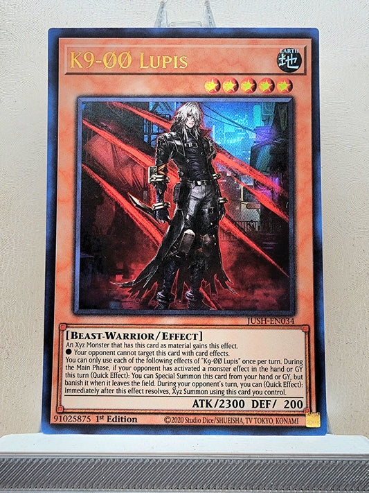 Yugioh! 1x K9-ØØ Lupis (JUSH - Ultra Rare) 1st Edition