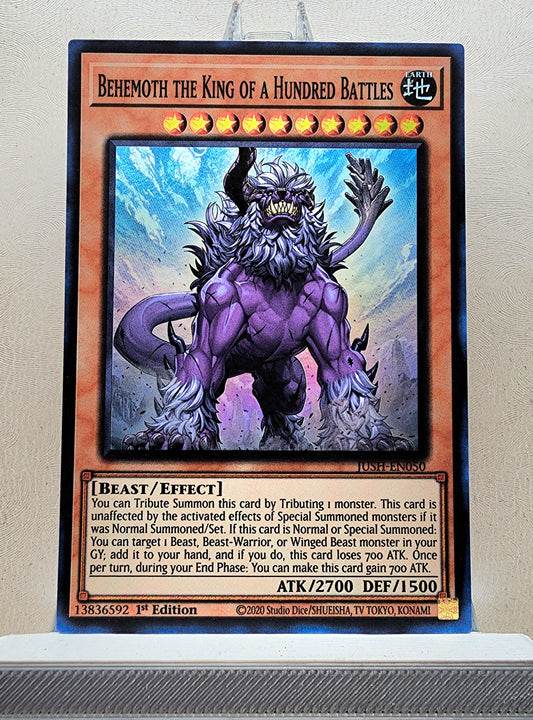 Yugioh! 1x Behemoth the King of a Hundred Battles (JUSH - Super Rare) 1st Edition