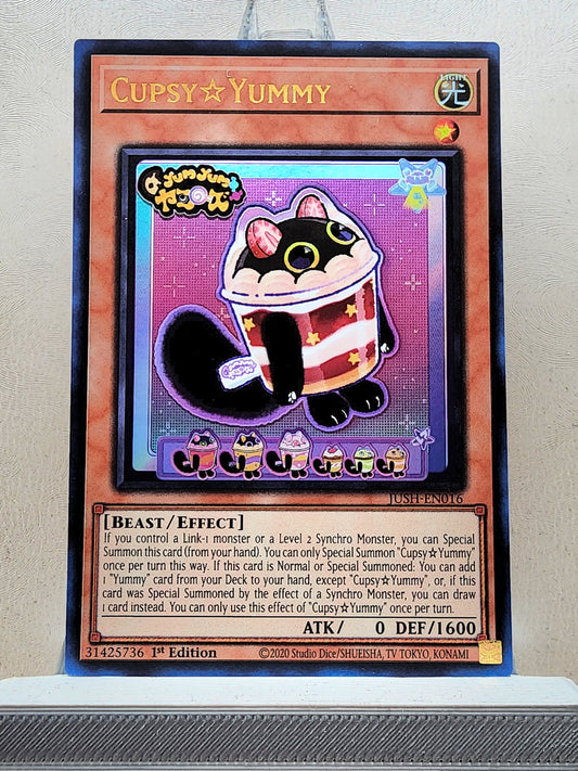 Yugioh! 1x Cupsy☆Yummy (JUSH - Ultra Rare) 1st Edition