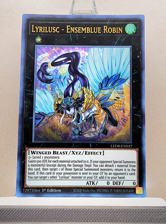 Yugioh! 1x Lyrilusc - Ensemblue Robin (LED8 - Ultra Rare) 1st Edition