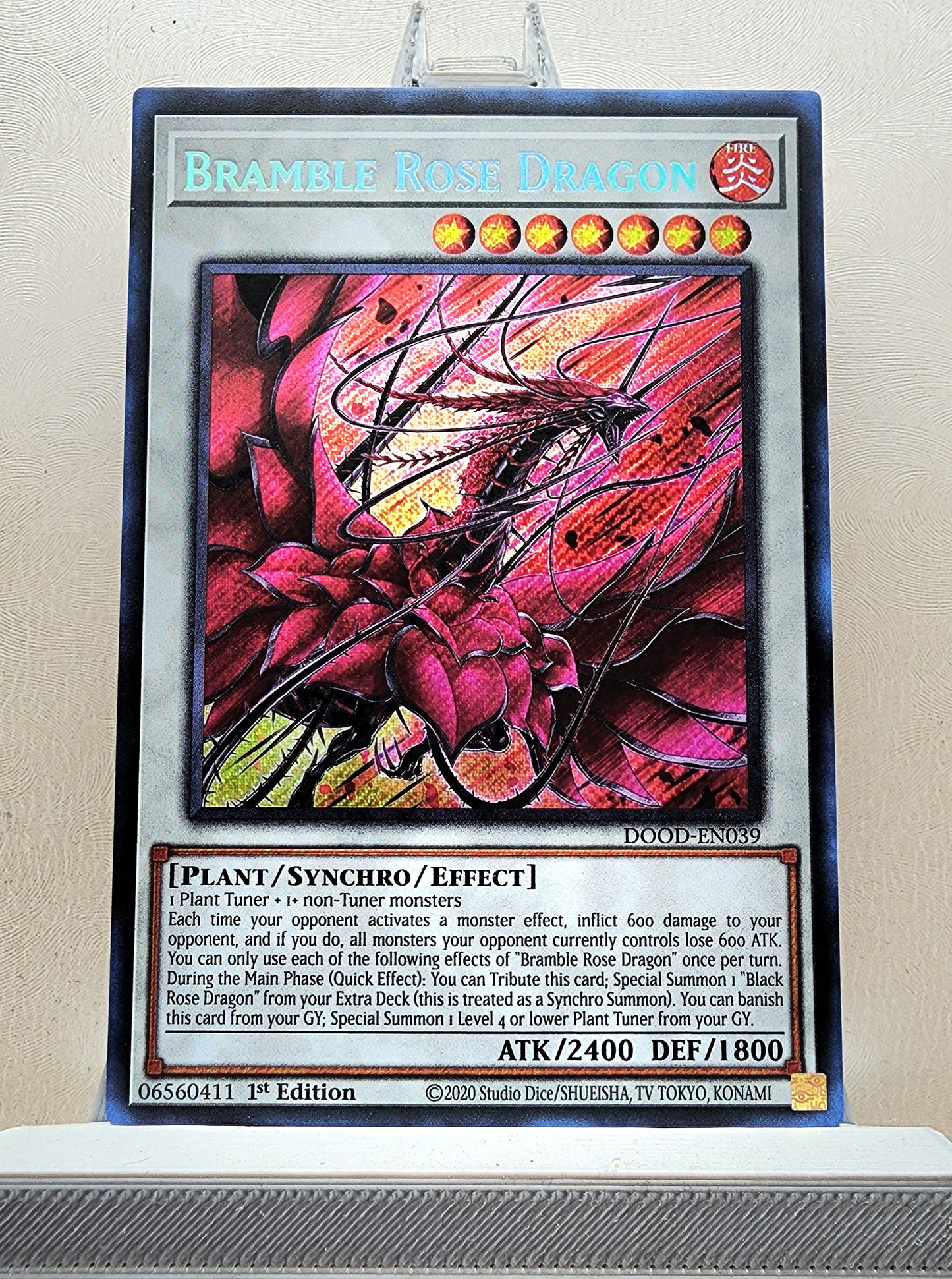 Yugioh! 1x Bramble Rose Dragon (DOOD - Secret Rare) 1st Edition