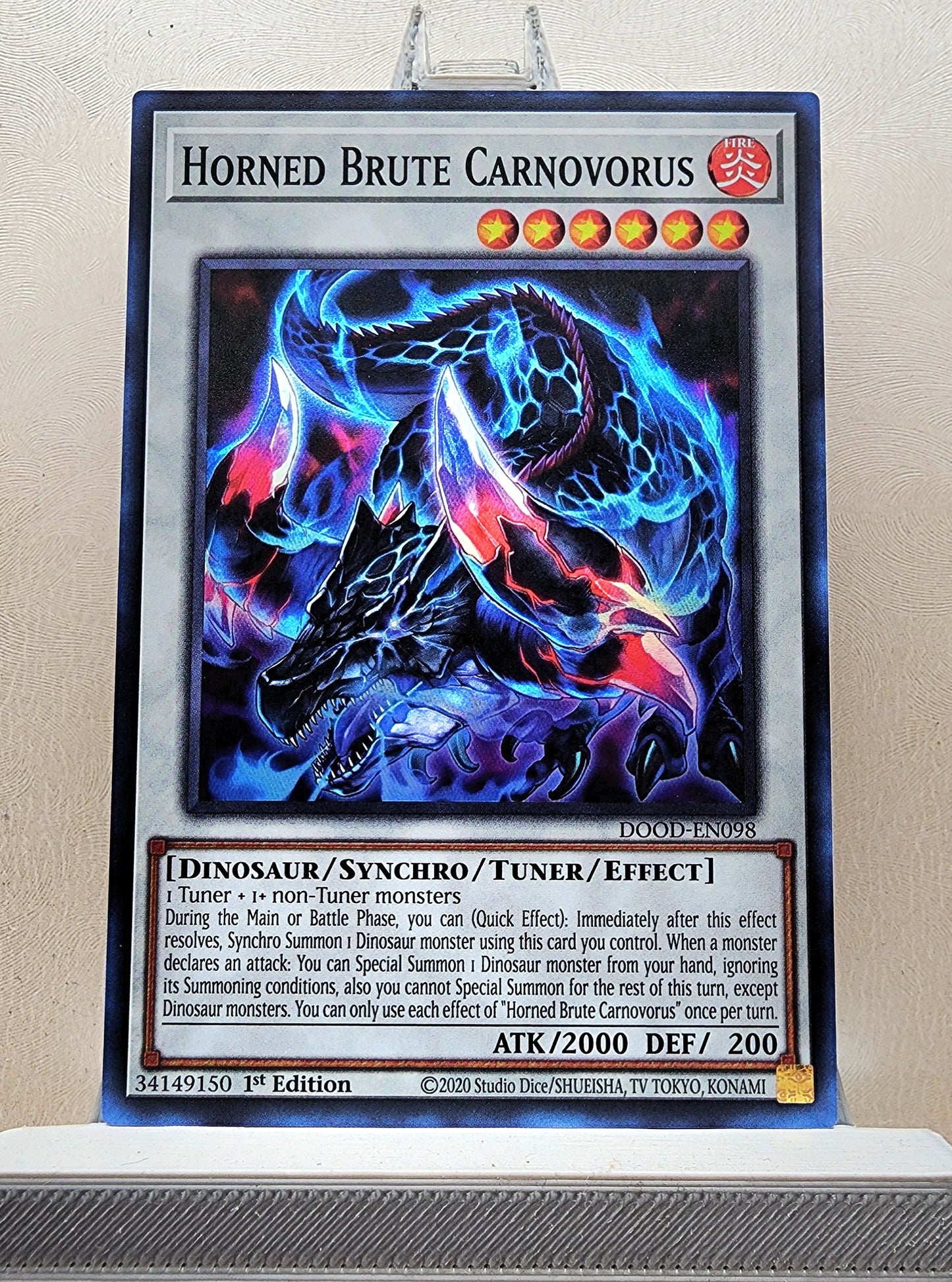 Yugioh! 1x Horned Brute Carnovorus (DOOD - Super Rare) 1st Edition