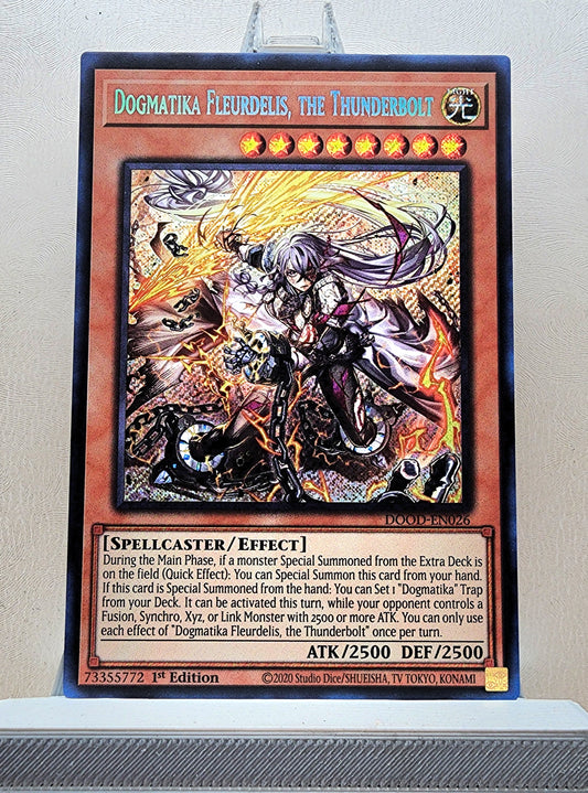 Yugioh! 1x Dogmatika Fleurdelis, the Thunderbolt (DOOD - Secret Rare) 1st Edition