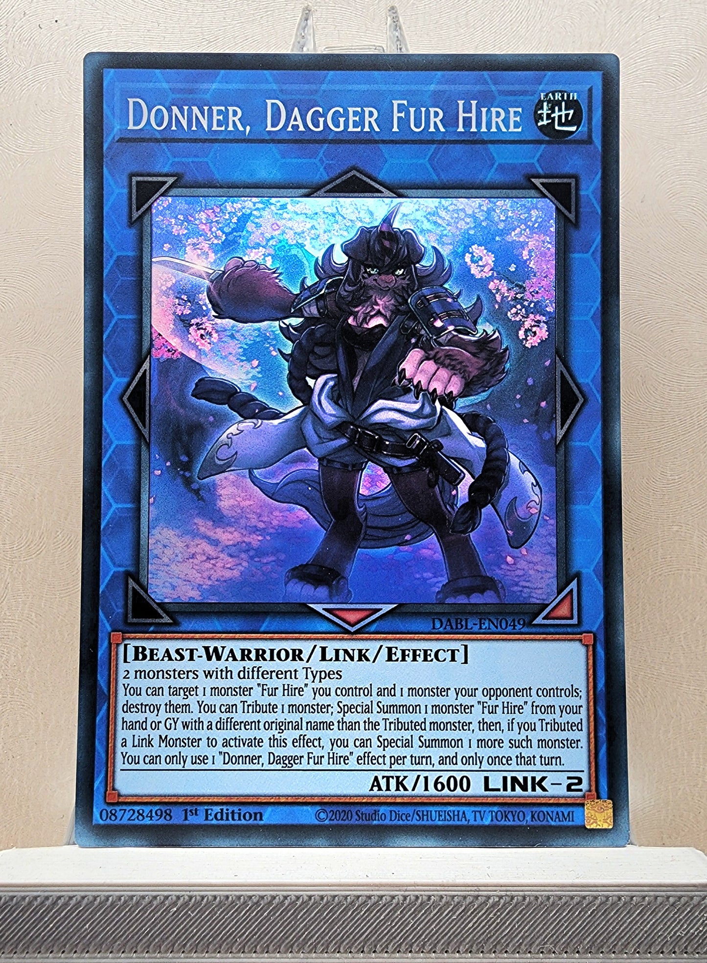Yugioh! 1x Donner, Dagger Fur Hire (DABL - Super Rare) 1st Edition