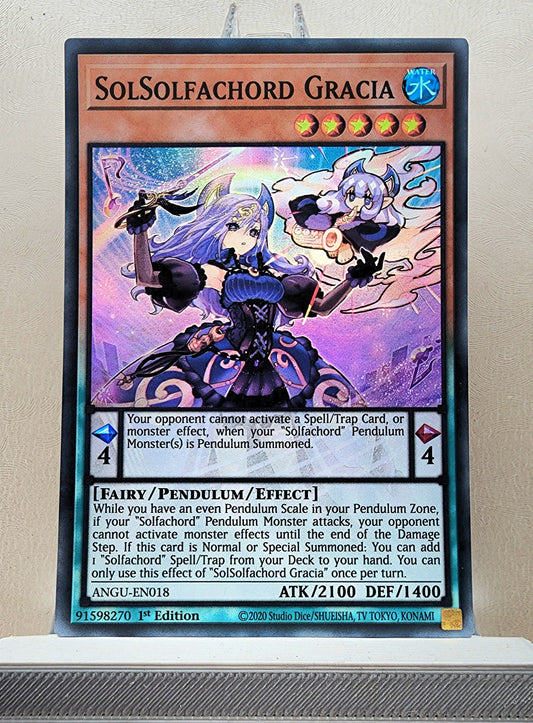 Yugioh! 1x SolSolfachord Gracia (ANGU - Super Rare) 1st Edition