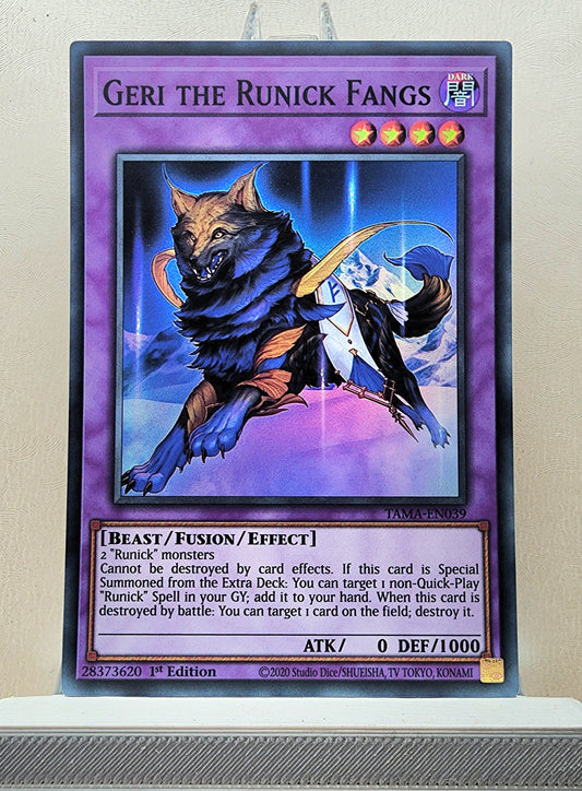 Yugioh! 1x Geri the Runick Fangs (TAMA - Super Rare) 1st Edition