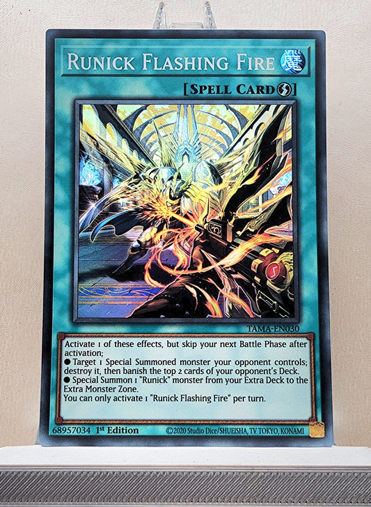 Yugioh! 1x Runick Flashing Fire (TAMA - Super Rare) 1st Edition