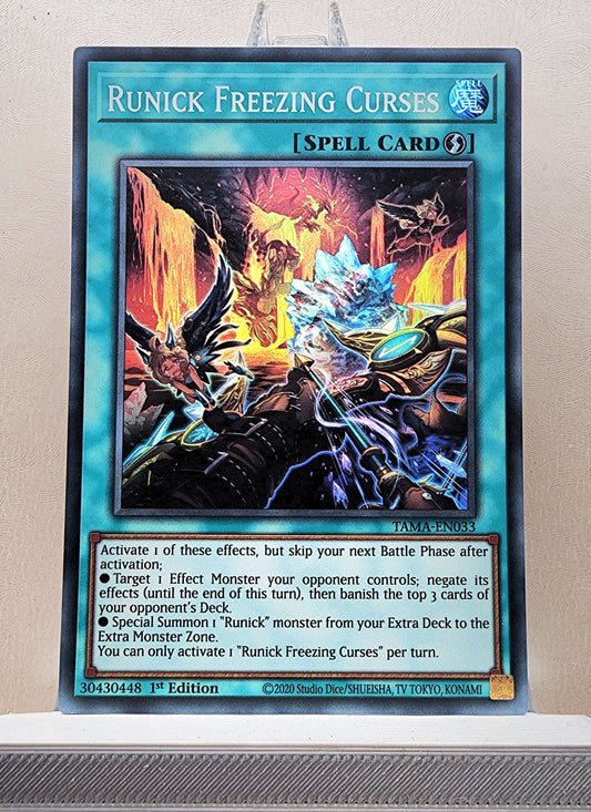 Yugioh! 1x Runick Freezing Curses (TAMA - Super Rare) 1st Edition