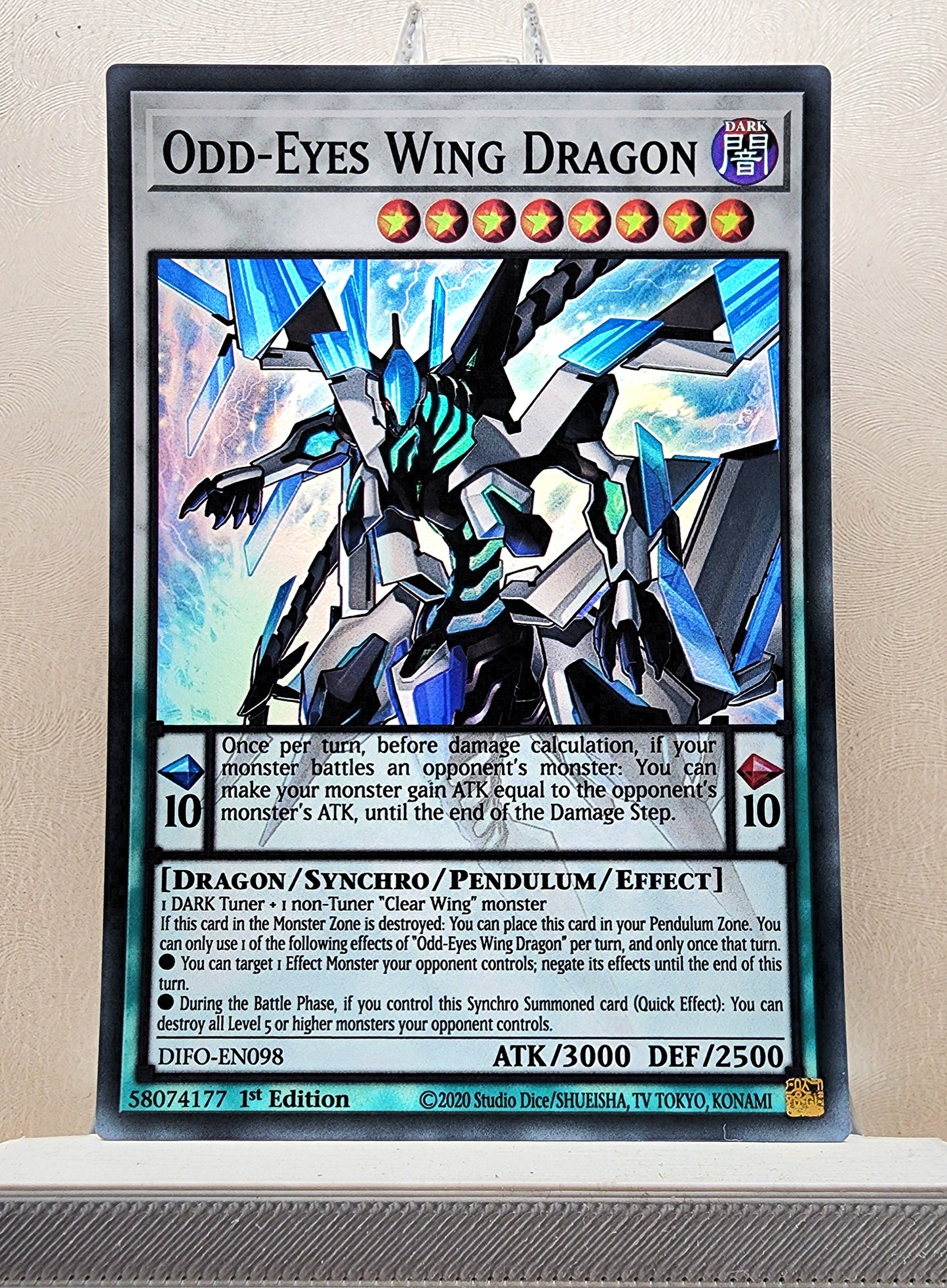 Yugioh! 1x Odd-Eyes Wing Dragon (DIFO - Super Rare) 1st Edition