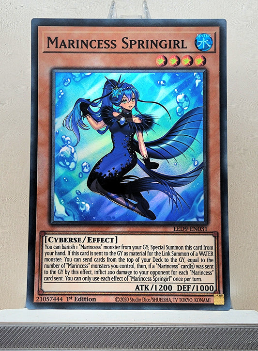 Yugioh! 1x Marincess Springirl (LED9 - Super Rare) 1st Edition