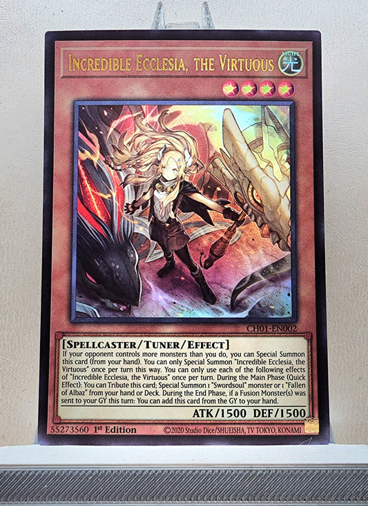 Yugioh! 1x Incredible Ecclesia, the Virtuous (CH01 - Ultra Rare) 1st Edition