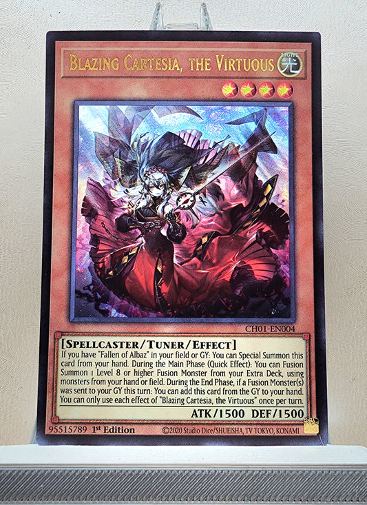 Yugioh! 1x Blazing Cartesia, the Virtuous (CH01 - Ultra Rare) 1st Edition
