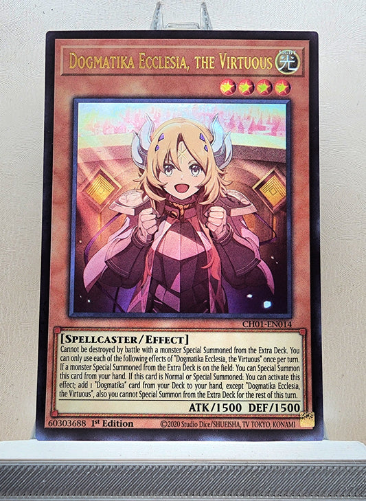 Yugioh! 1x Dogmatika Ecclesia, the Virtuous New Art (CH01 - Ultra Rare) 1st Edition