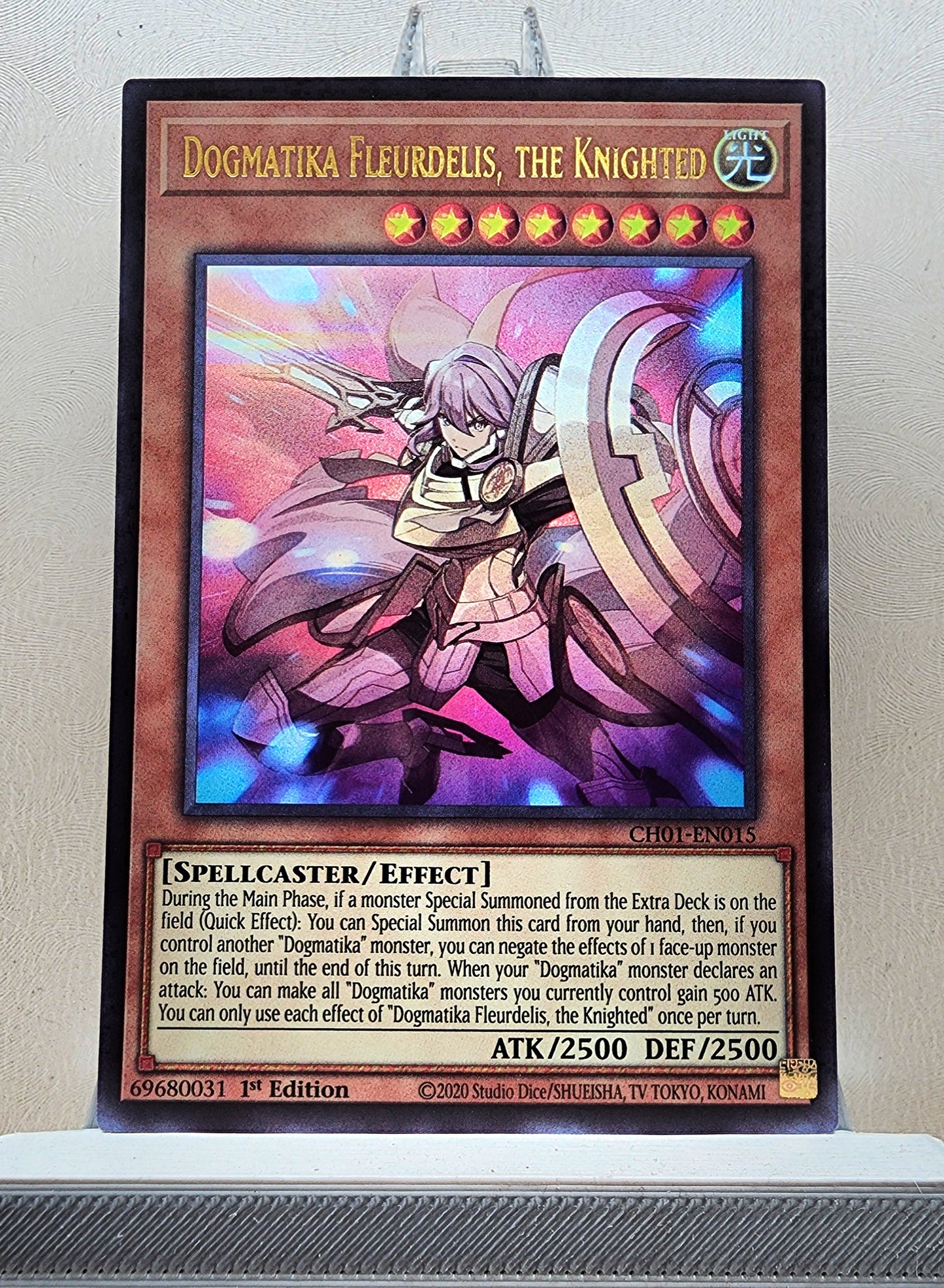 Yugioh! 1x Dogmatika Fleurdelis, the Knighted New Art (CH01 - Ultra Rare) 1st Edition