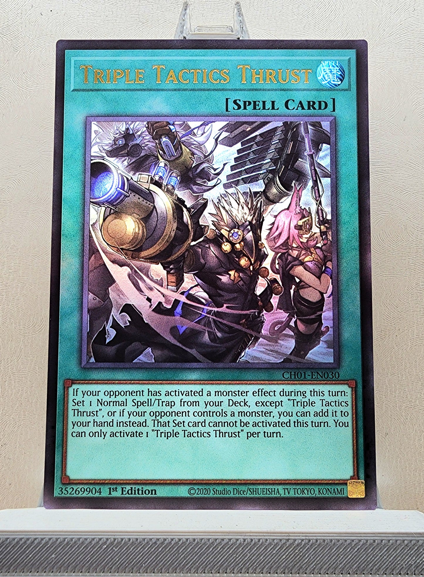 Yugioh! 1x Triple Tactics Thrust New Art (CH01 - Ultra Rare) 1st Edition