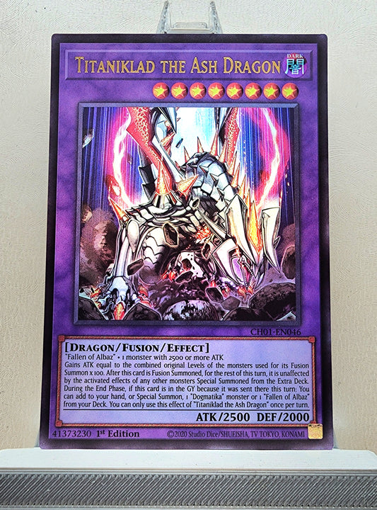Yugioh! 1x Titaniklad the Ash Dragon (CH01 - Ultra Rare) 1st Edition