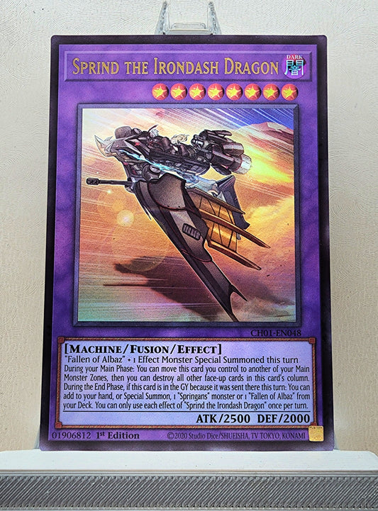 Yugioh! 1x Sprind the Irondash Dragon (CH01 - Ultra Rare) 1st Edition