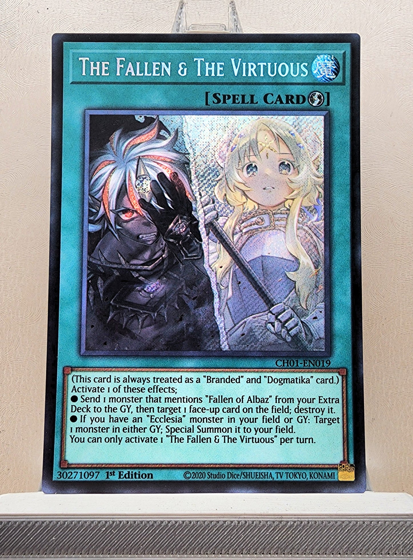 Yugioh! 1x The Fallen & The Virtuous (CH01 - Secret Rare) 1st Edition