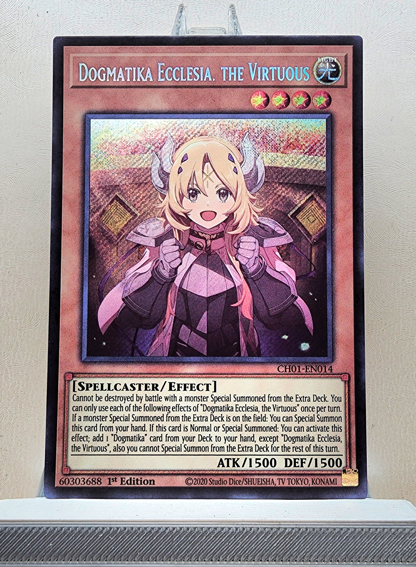Yugioh! 1x Dogmatika Ecclesia, the Virtuous (CH01 - Secret Rare) 1st Edition