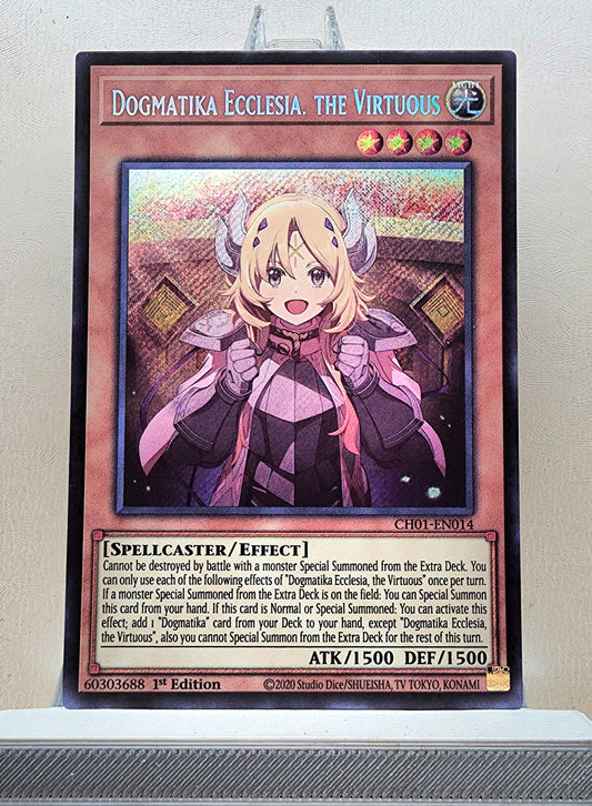 Yugioh! 1x Dogmatika Ecclesia, the Virtuous (CH01 - Secret Rare) 1st Edition