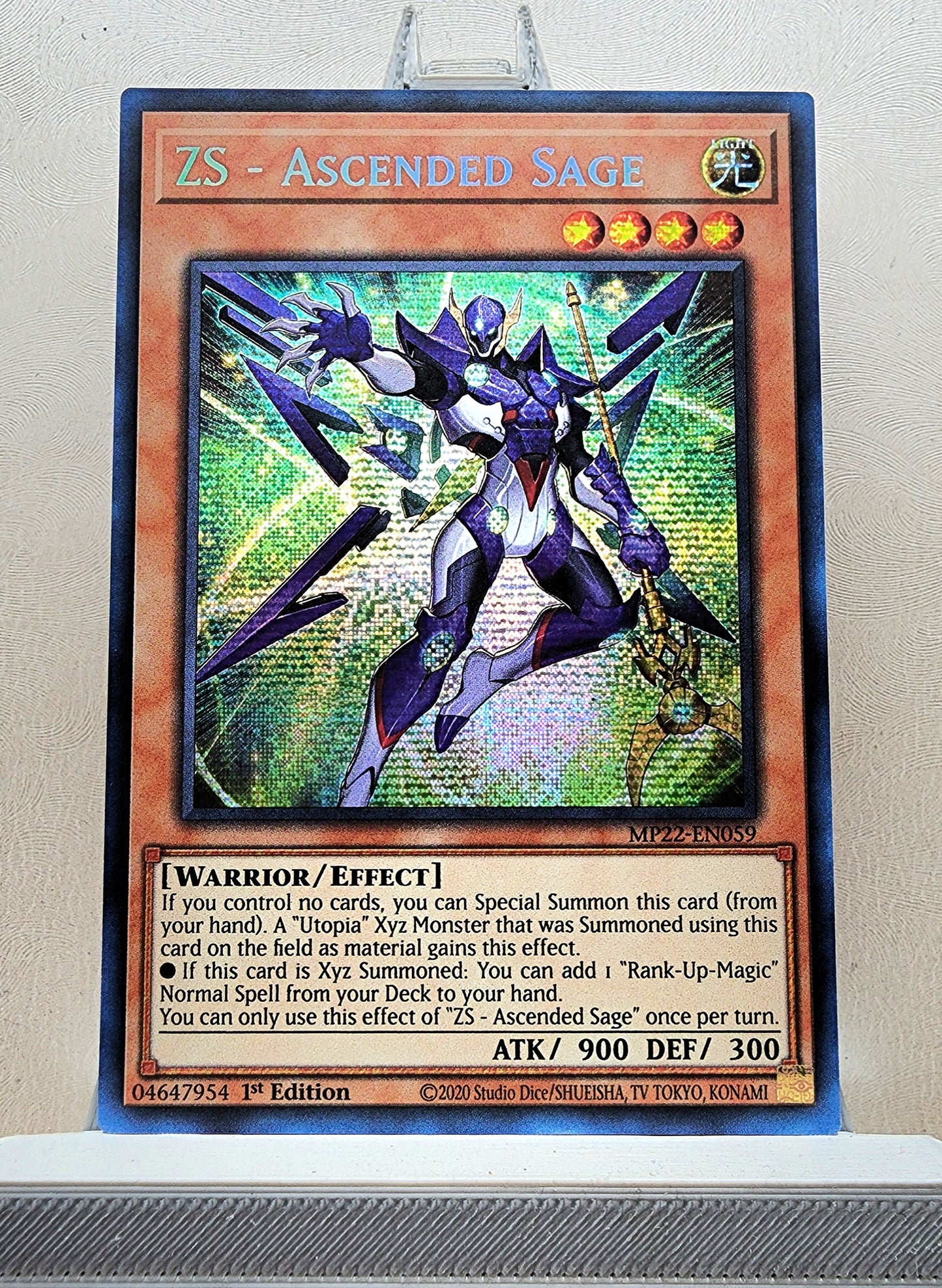 Yugioh! 1x ZS - Ascended Sage (MP22 - Prismatic Secret Rare) 1st Edition
