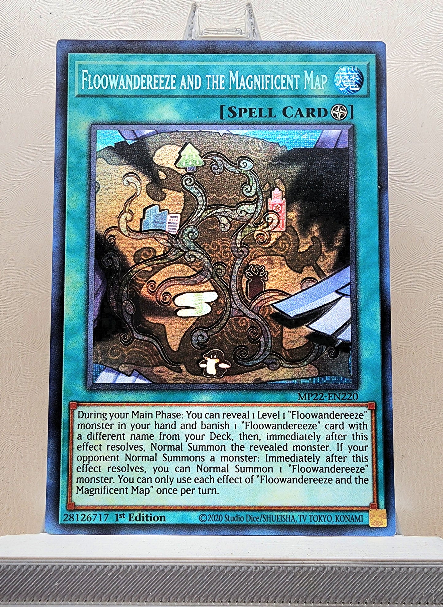 Yugioh! 1x Floowandereeze and the Magnificent Map (MP22 - Prismatic Secret Rare) 1st Edition