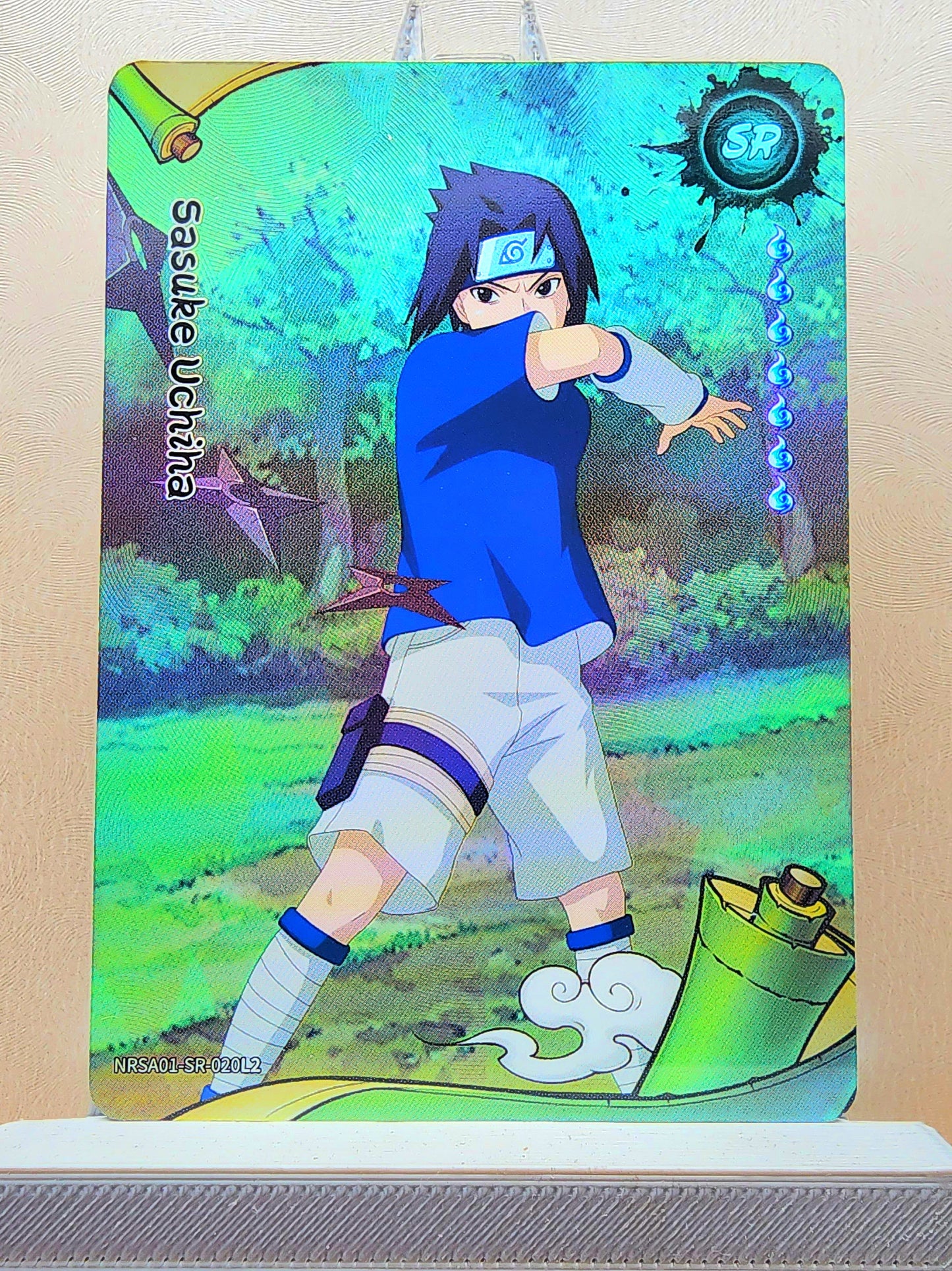 Naruto! 1x Sasuke Uchiha - SR (NRSA01-SR-020L2 - 2025 Kayou Naruto: Heaven Scroll English)