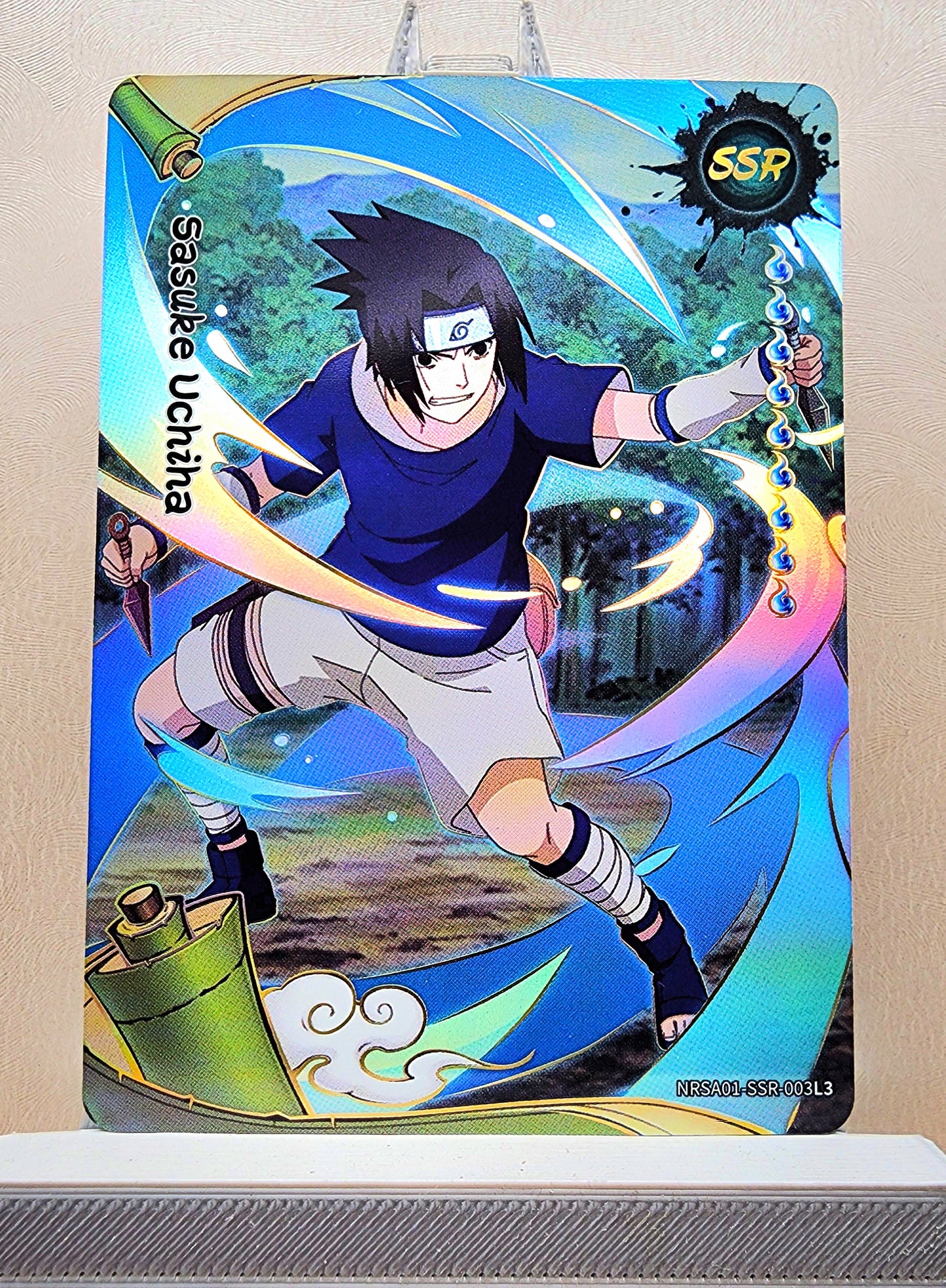 Naruto! 1x Sasuke Uchiha - SSR (NRSA01-SSR-003L3 - 2025 Kayou Naruto: Heaven Scroll English)