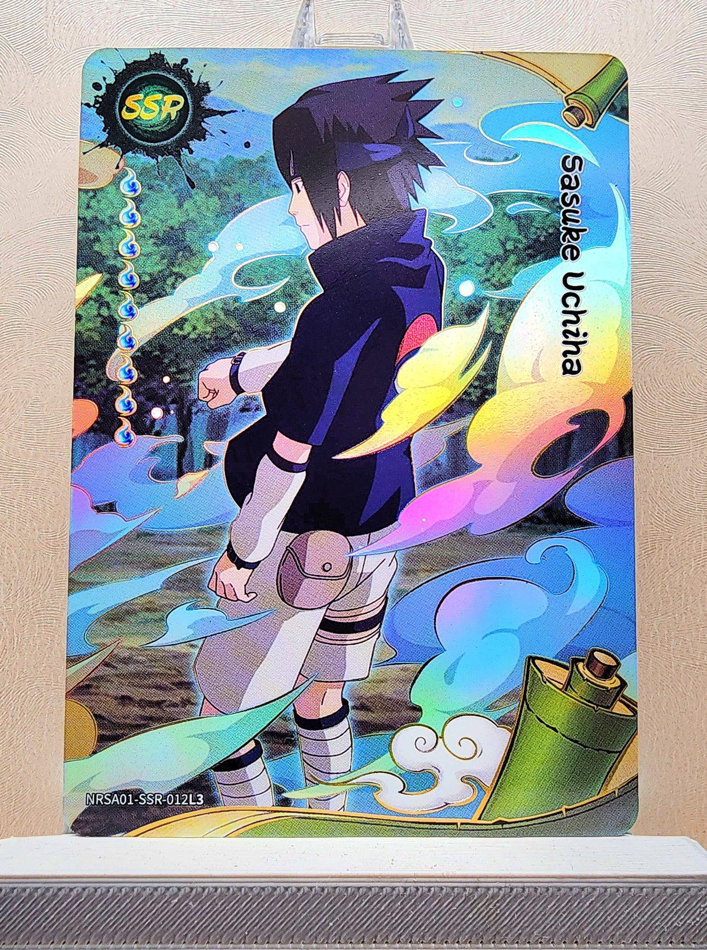 Naruto! 1x Sasuke Uchiha - SSR (NRSA01-SSR-012L3 - 2025 Kayou Naruto: Heaven Scroll English)