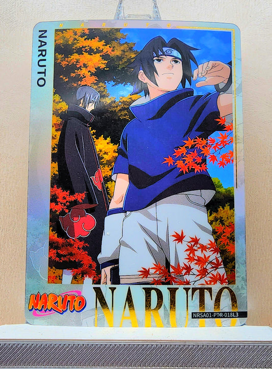Naruto! 1x Sasuke and Itachi Uchiha - PTR (NRSA01-PTR-018L3 - 2025 Kayou Naruto: Heaven Scroll English)